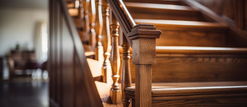 Wood Stair Railing Repair in Kansas City, KS